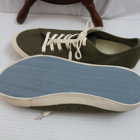 SeaVees Shoes Women's 11 Sneaker Casual Canvas Olive Monterey Cotton Lace Up Low - Picture 6 of 8